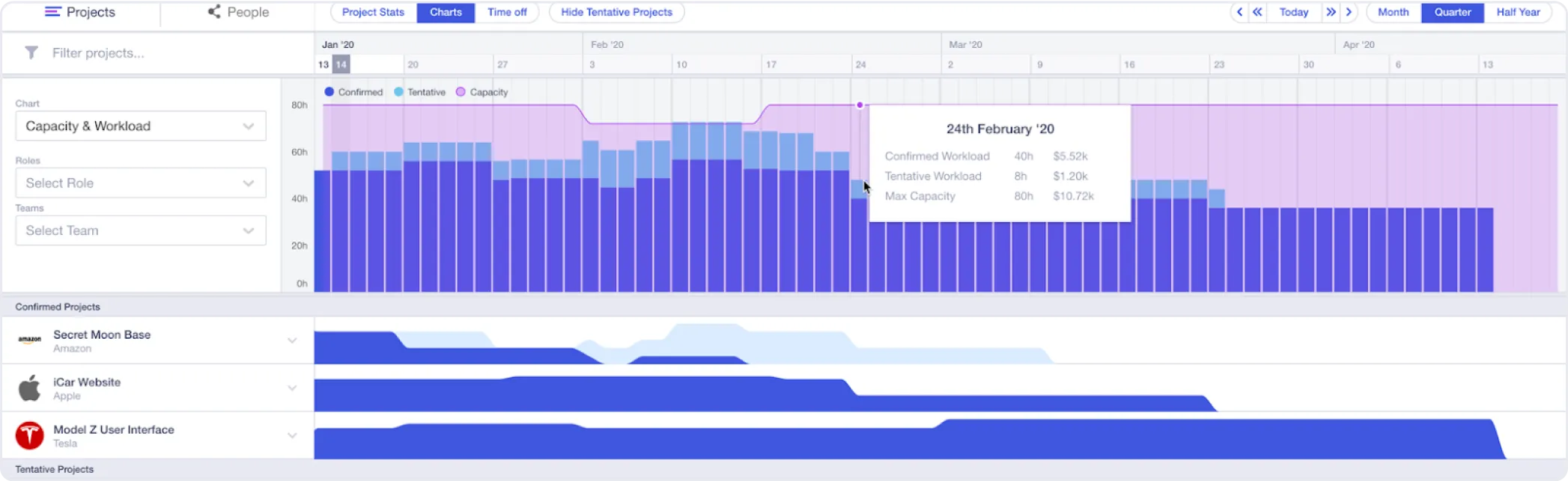 Screenshot of Runn's software